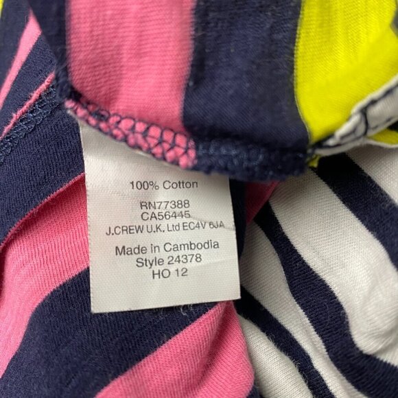 J.Crew Multicolor Stripe 100% Cotton Long Sleeve Boat Neck Tee Size M - Picture 4 of 5